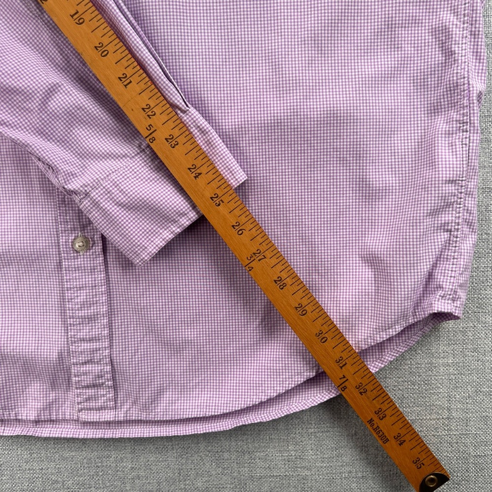 Vineyard Vines Men Large Classic Fit Tucker Shirt Purple Gingham Long Sleeve Ivy - Picture 9 of 10